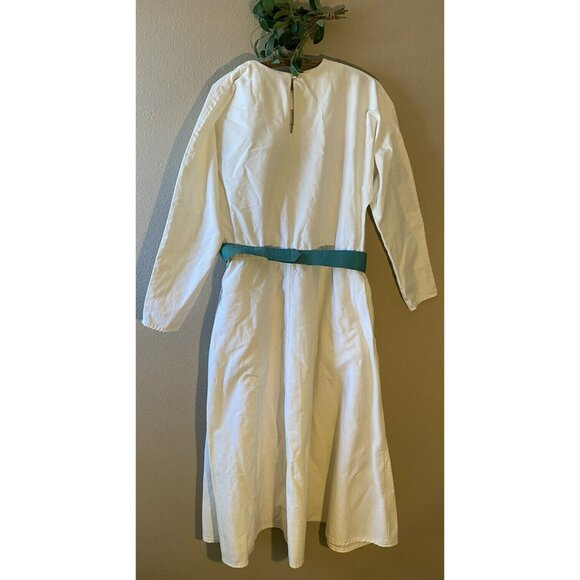 Vintage Cheyenne Outfitters Maxi Dress 12 White Turquoise Concho Southwestern - Picture 4 of 11